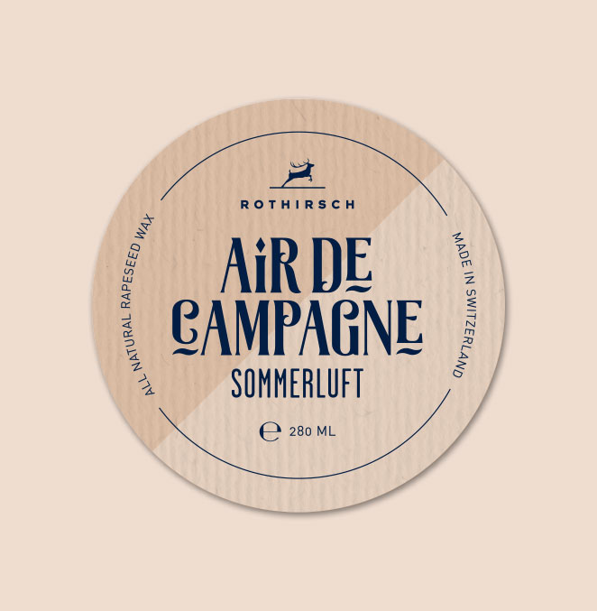 Etikette Kerzen Rothirsch Air De Campagne