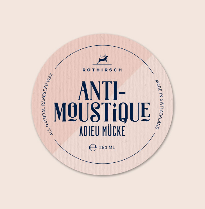 Etikette Kerzen Rothirsch Antimoustique