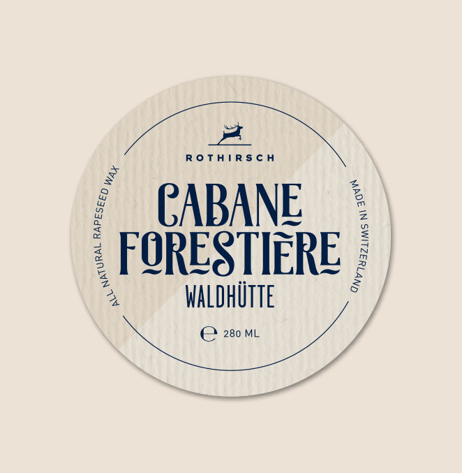 Etikette Kerzen Rothirsch Cabane Forestiere